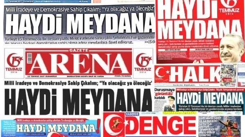 Samsun'da Yerel Gazetelerden Ortak 15 Temmuz Manşeti