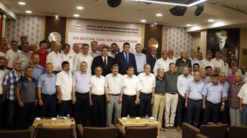 Antalya&rsquo;da 75 Esnaf Odası Başkanından Ortak 15 Temmuz A&ccedil;ıklaması