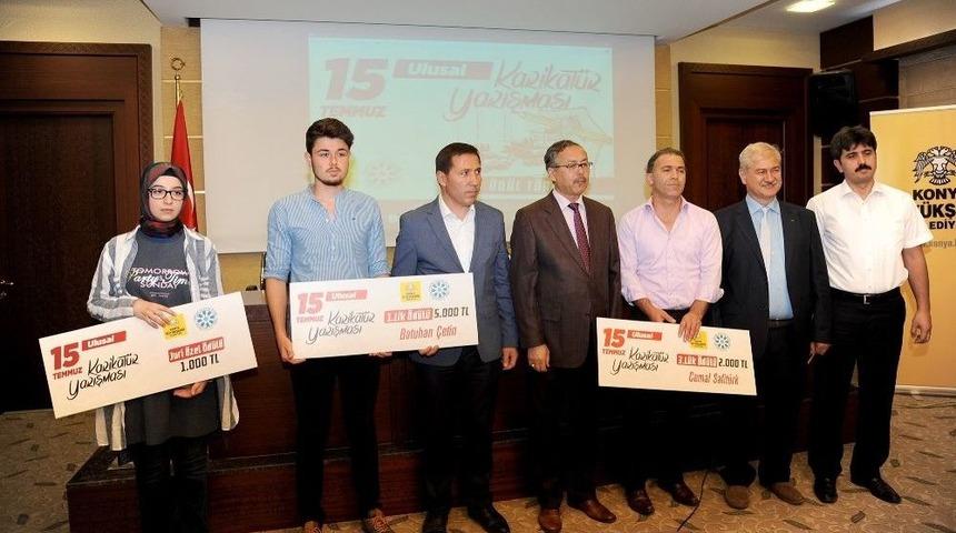 15 Temmuz Konulu Karikat&uuml;r Yarışmasında &Ouml;d&uuml;ller Verildi