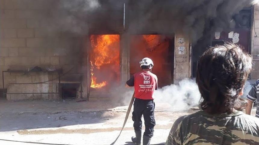 İdlib&rsquo;te Fırında &Ccedil;ıkan Yangını İhh Ekipleri S&ouml;nd&uuml;rd&uuml;