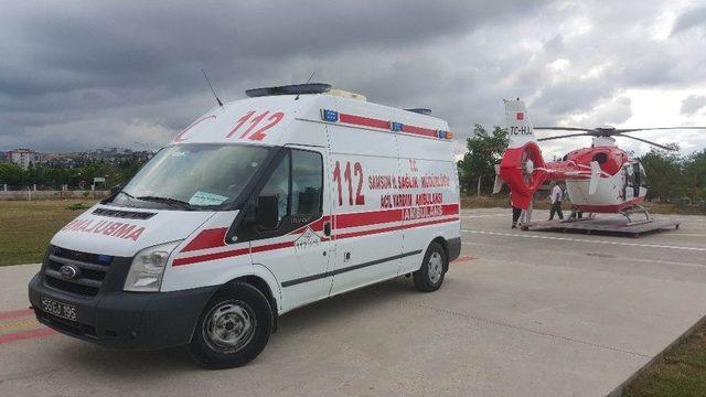 Bebeğin Yardımına Ambulans Helikopter Yetişti