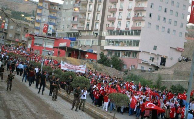 Şırnak’ta 15 Temmuz Demokrasi Yürüyüşü Yapıldı