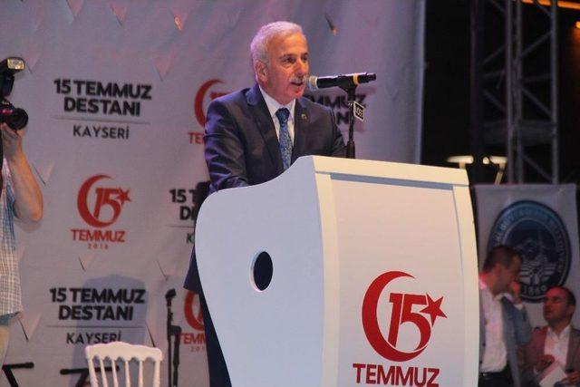 Kayseri’de 15 Temmuz Demokrasi Ve Milli Birlik Günü