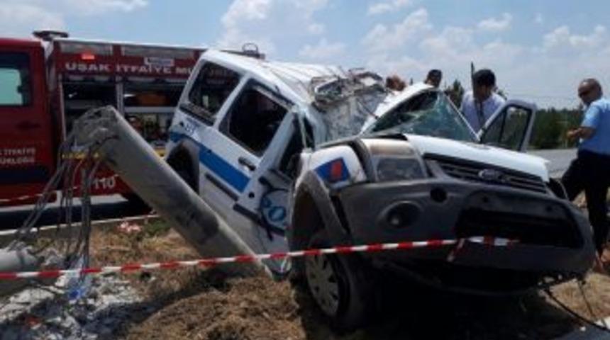 Uşak&rsquo;ta Kaza Ge&ccedil;iren Polis Şehit Oldu