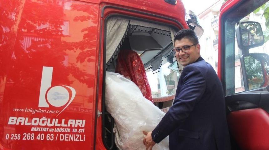 Denizlili Nakliyeci Gelin Almaya Tırla Gitti