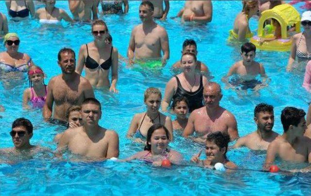 Antalya da Sıcaktan Bunalan Havuza Koştu 3