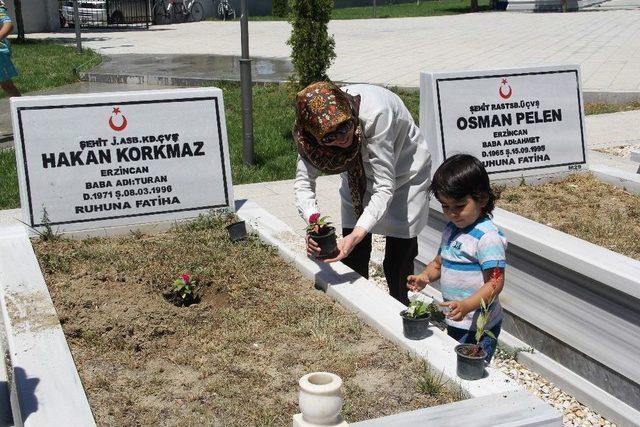 Gönüllü Gençler Şehitliği Çiçeklerle Donattı