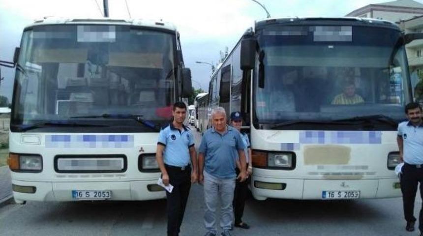 Bursa'da Ikiz Plakalı Otob&uuml;slerle Servis Yaparken Yakalandılar