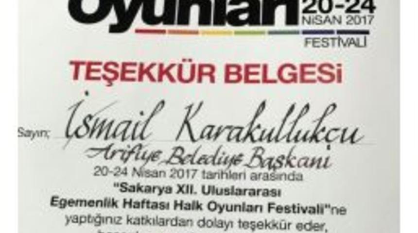 Ziya Cevherli&rsquo;den Başkan Karakulluk&ccedil;u&rsquo;ya Teşekk&uuml;r Belgesi