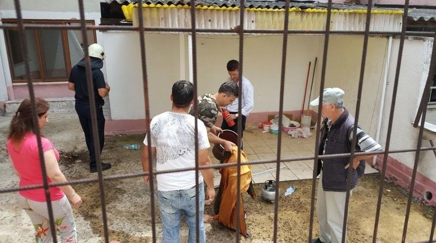 Bir Anda Alev Alan T&uuml;p Korkuttu