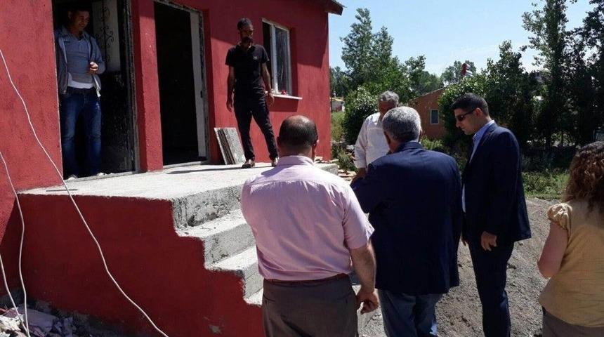 Kır&ccedil;i&ccedil;eği K&ouml;y&uuml; Taziye Evi İnşaatında Son Aşamaya Gelindi