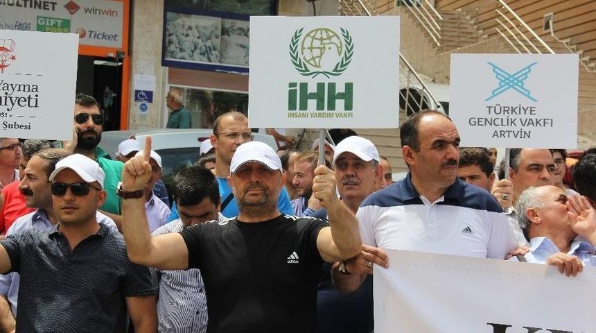 Artvin&rsquo;de İsrail Protestosu