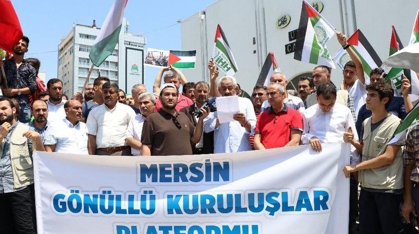 Mescid-i Aksa&rsquo;nın İbadete Kapatılması Mersin&rsquo;de Protesto Edildi