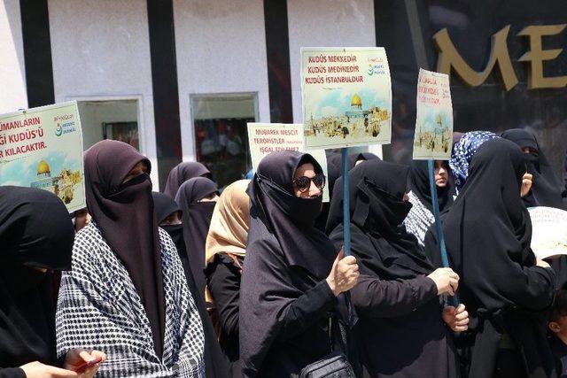 Mescid-i Aksa&rsquo;nın İbadete Kapatılması Mersin&rsquo;de Protesto Edildi 1