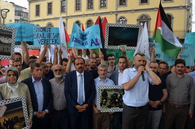 Trabzon’da İsrail Protestosu