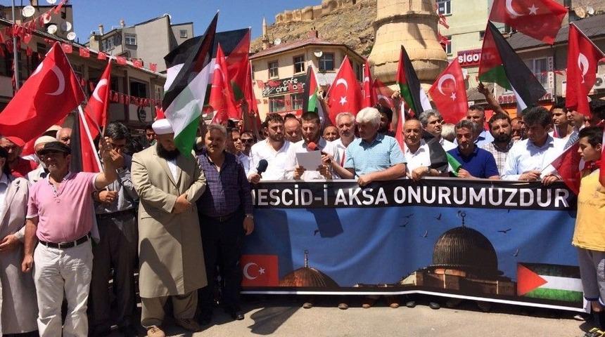 Bayburt&rsquo;ta Mescid-i Aksa&rsquo;yı İbadete Kapatan İsrail&rsquo;e Tepki