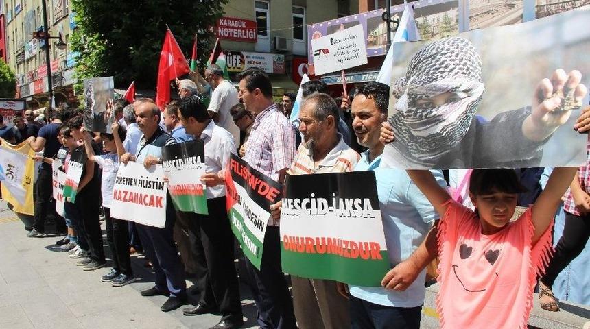 Karab&uuml;k&rsquo;te İsrail&rsquo;e Mescid-i Aksa Tepkisi