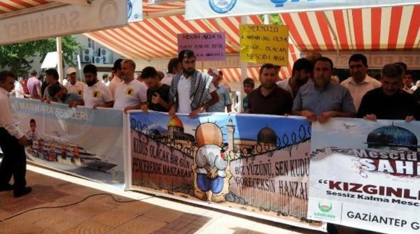 Gaziantep'te İsrail Bayrağı Yakıldı