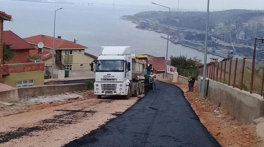 K&ouml;rfez&rsquo;de Asfalt &Ccedil;alışmaları Devam Ediyor