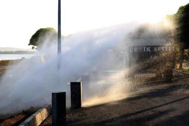 Erciş'te Ağaçlar Toma Ile Sulandı