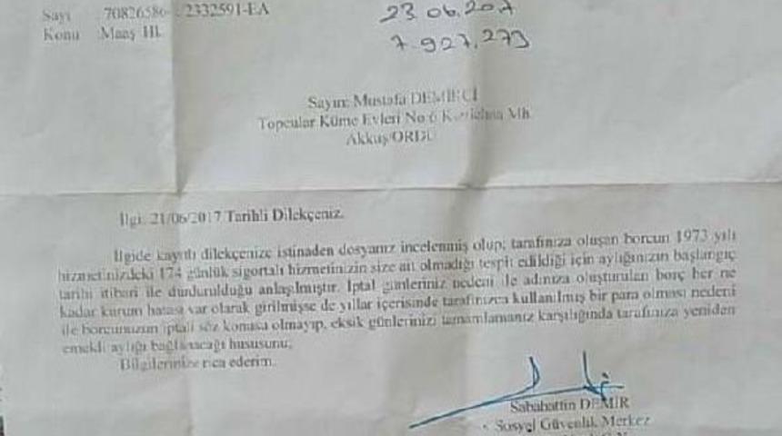 Sgk'dan 20 Yıllık Emekliye Büyük Şok