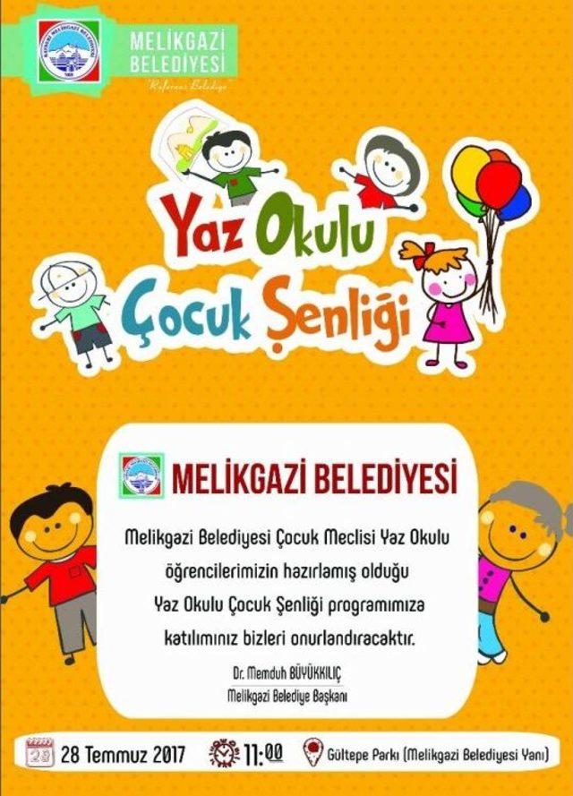 Melikgazi Belediyesi’nden Yaz Okulu Çocuk Şenliği