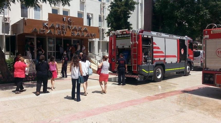 Karşıyaka Adliyesinde Yangın Paniği