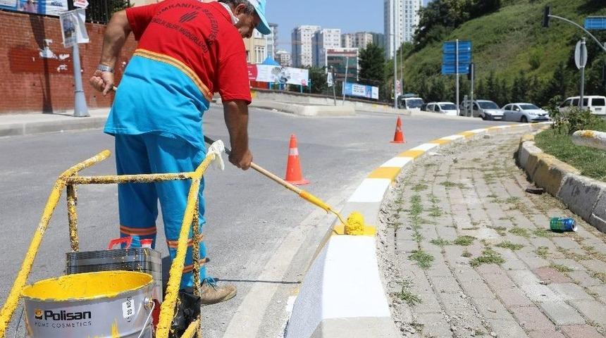 &Uuml;mraniye&rsquo;de Kaldırımlar Yeniden Renkleniyor