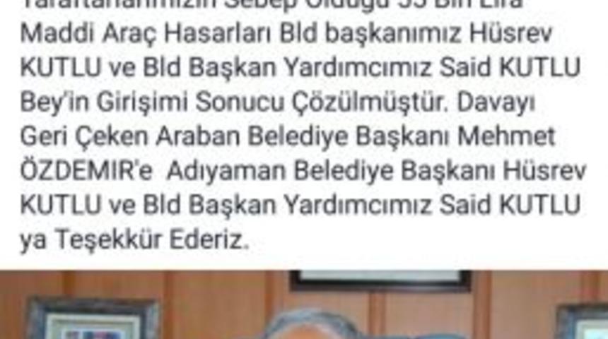 Taraftardan, Belediye Başkanı Kutlu&rsquo;ya Teşekk&uuml;r