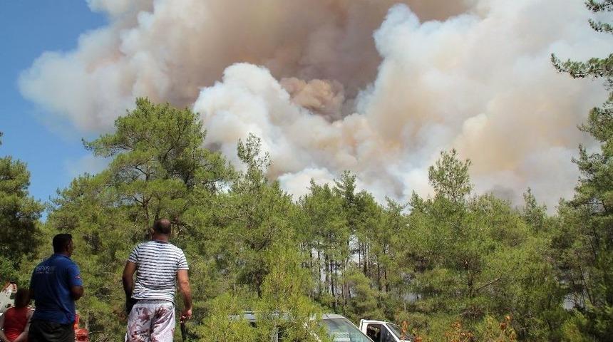 Marmaris&rsquo;te Orman Yangını: Kontrol Altına Alınamıyor