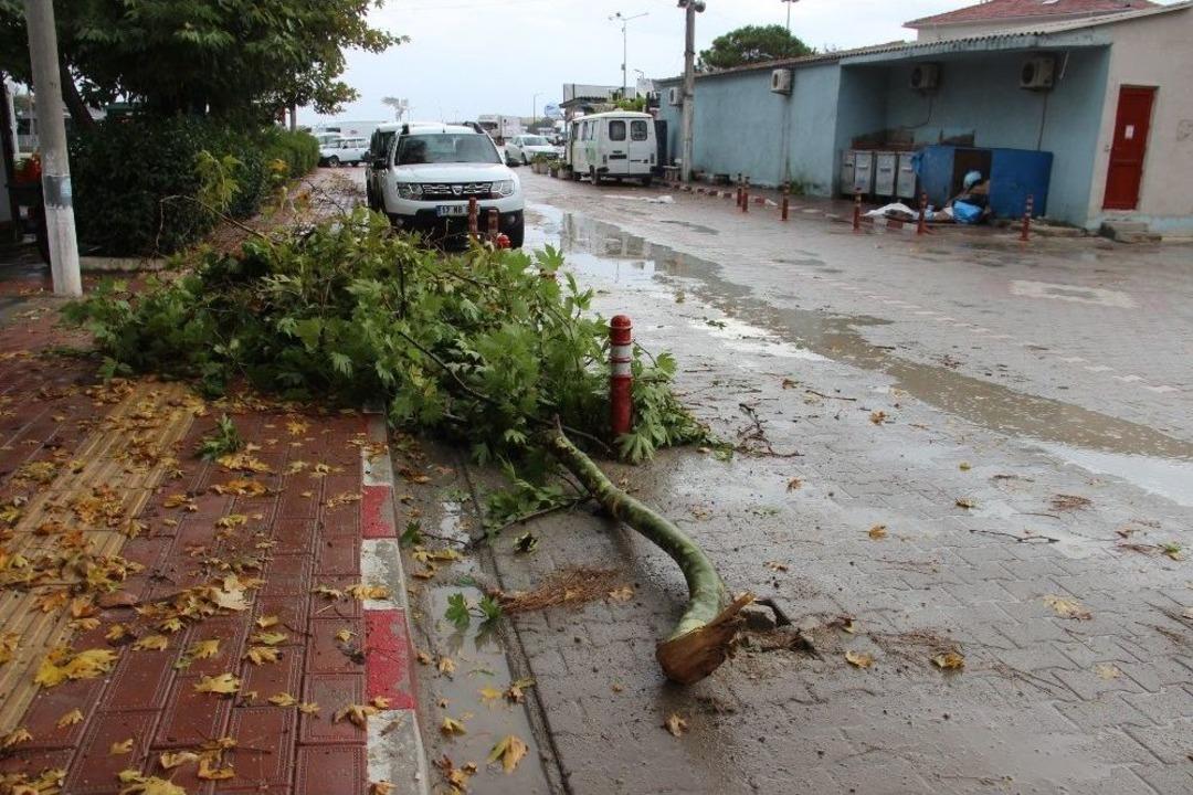 &Ccedil;anakkale&rsquo;de Sağanak Yağmur Hayatı Fel&ccedil; Etti