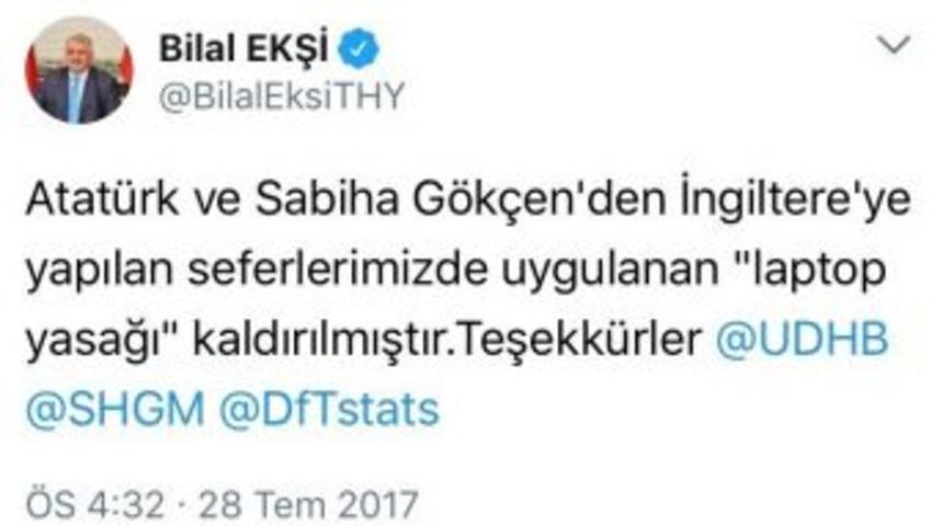 İngiltere’ye Uçuşlarda ‘laptop’ Yasağı Kaldırıldı