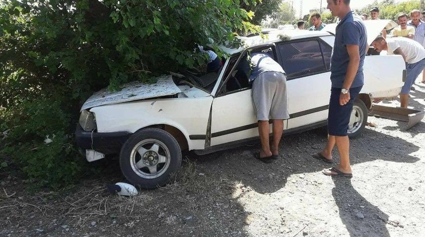 Otomobil Ağaca &Ccedil;arptı: 1 Yaralı
