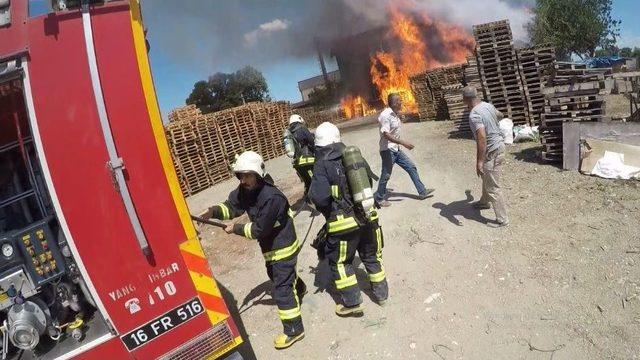 (özel Haber) Palet Fabrikası Alev Alev Böyle Yandı