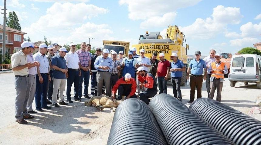 Alaca&rsquo;ya Yağmursuyu Şebeke Hattı