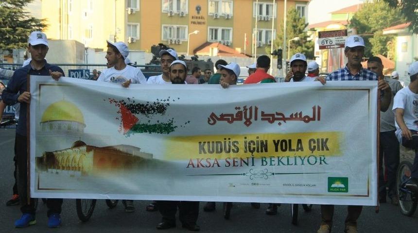 Bing&ouml;l&rsquo;de Mescid-i Aksa İ&ccedil;in Pedal &Ccedil;evirdiler