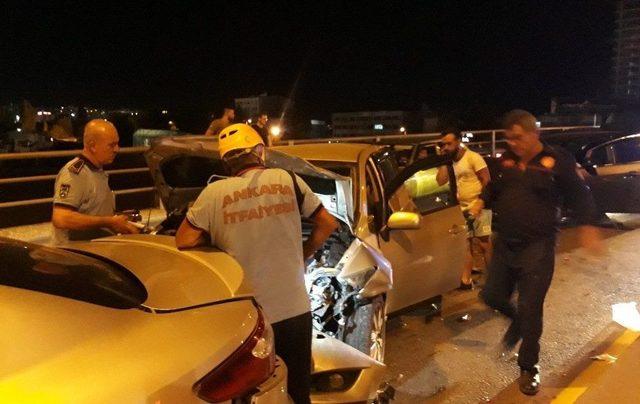 Başkent’te Zincirleme Trafik Kazası: 1 Yaralı