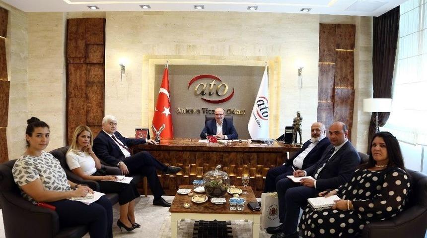 G&uuml;rcistan B&uuml;y&uuml;kel&ccedil;isi Koplatadze, Ato Başkanı Baran&rsquo;ı Ziyaret Etti