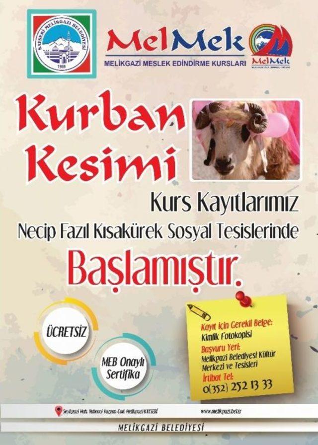 Melikgazi Belediyesinden Kurban Kesim Kursu