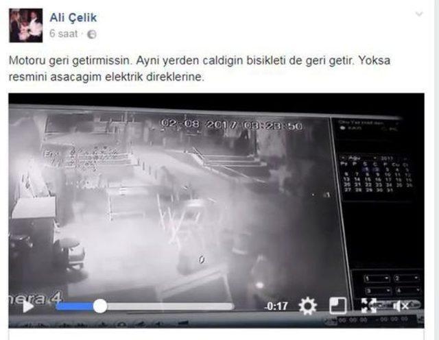 Hırsıza Sosyal Medyadan Çağrı Yaptı Motosikletine Kavuştu