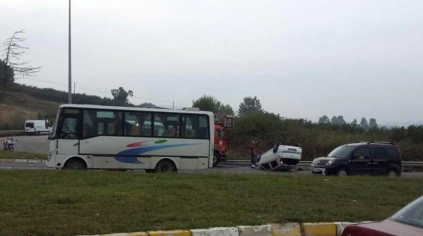 Sakarya&rsquo;da Otomobil Takla Attı: 1 Yaralı