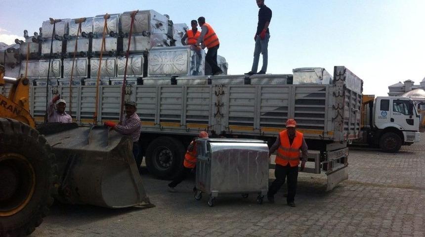 &Ccedil;aldıran Belediyesi 650 Adet &Ccedil;&ouml;p Konteyneri Aldı