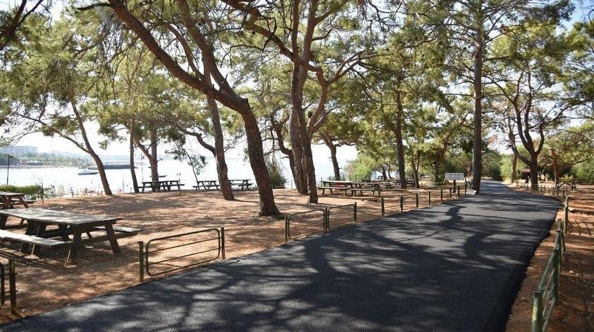 İncekum Tabiat Parkı&rsquo;na Sıcak Asfalt