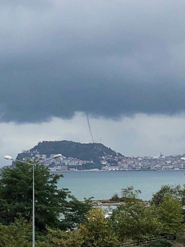 Giresun'da denizde oluşan hortum, korkuttu