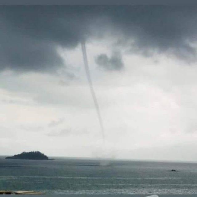 Giresun'da denizde oluşan hortum, korkuttu