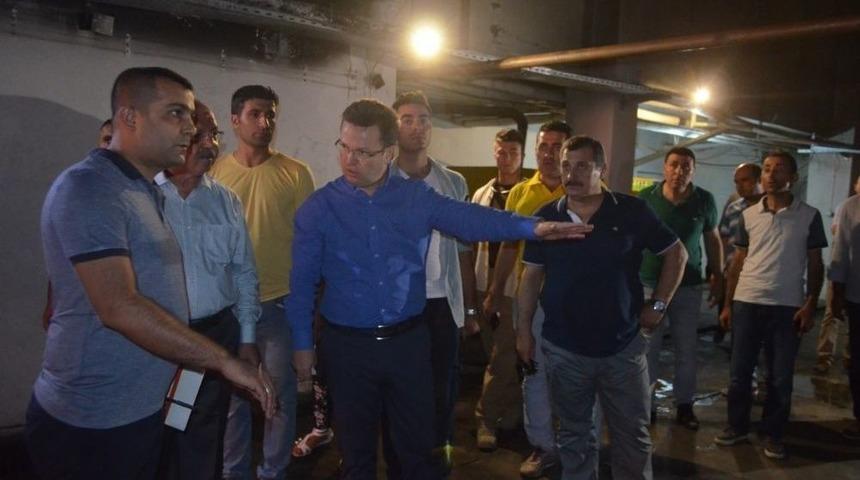 Vali &Uuml;nl&uuml;, Yangın &Ccedil;ıkan Valilik Binasında İncelemelerde Bulundu