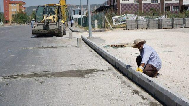 Petrol Caddesinde Kaldırım Çalışması Tamamlandı