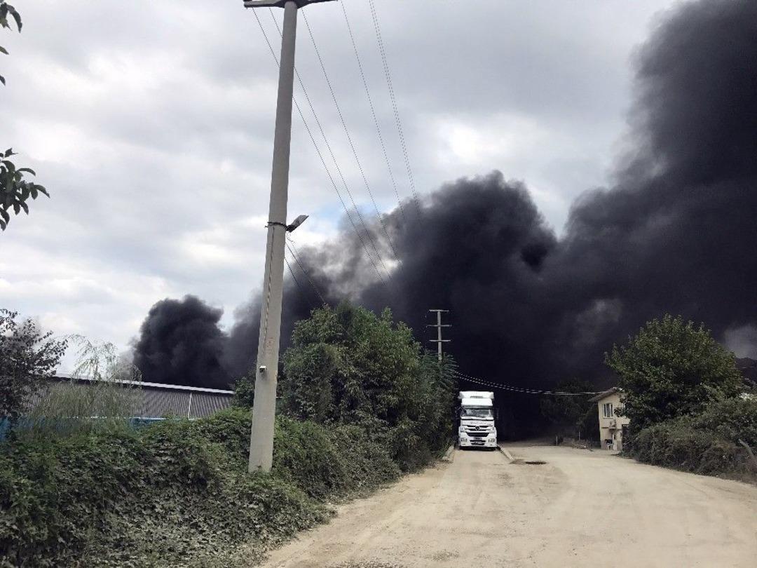 Kimyasal &Uuml;reten Fabrikada &Ccedil;ıkan Yangın Korkuttu
