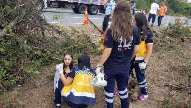 Tem'de Otomobil Yoldan Çıkıp Takla Attı: 2 Yaralı