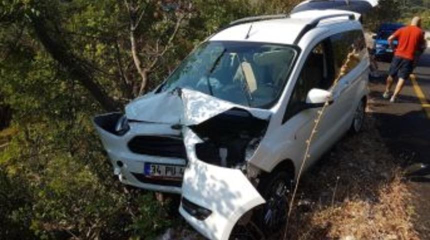 Arıdan Korkan S&uuml;r&uuml;c&uuml; Kaza Yaptı